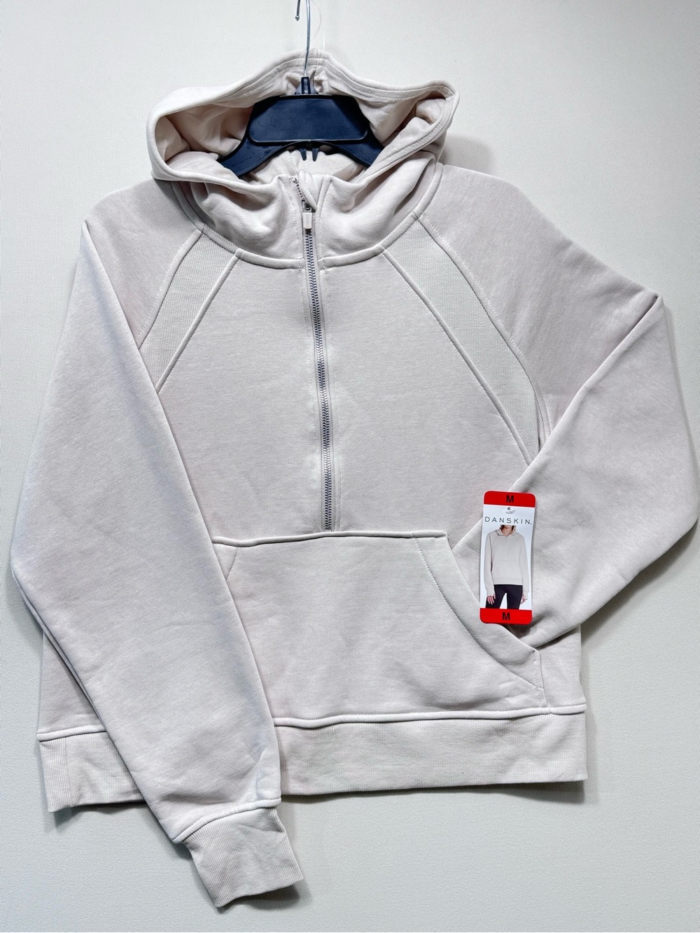 Danskin mixed rib cosy half zip hoodie sweater nwt